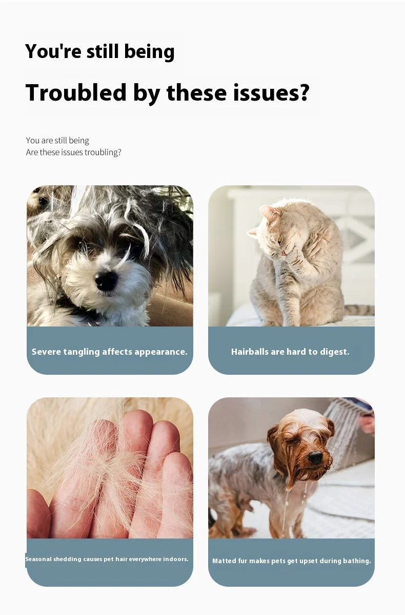 3 In 1 Pet Deshedding Brush Dog Hair Remover Pet Fur Knot Cutter Puppy Cat Comb Brushes Dogs Grooming Shedding Supplies