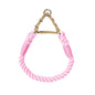 Dog Collar P Chain Comfortable Cotton Dog Collars Adjustable Braided Cotton Multi-Color Rope Collar with Durable Metal Dog Chain