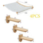 Wall-Mounted Cat Hammock Cat Climbing Stairs Solid Wood Cat Tree Tower Scratcher Rope Ladder Kitten House Indoor Cat Playground