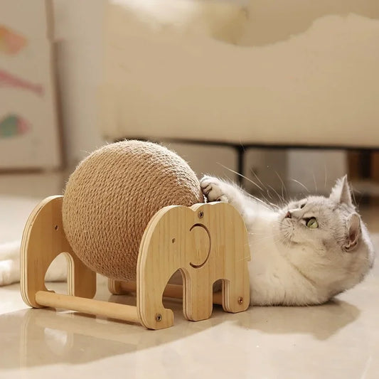 Natural Sisal Rope Cat Scratching Ball Toy – Exercise Wheel Scratcher for Cats - Pet Suppie