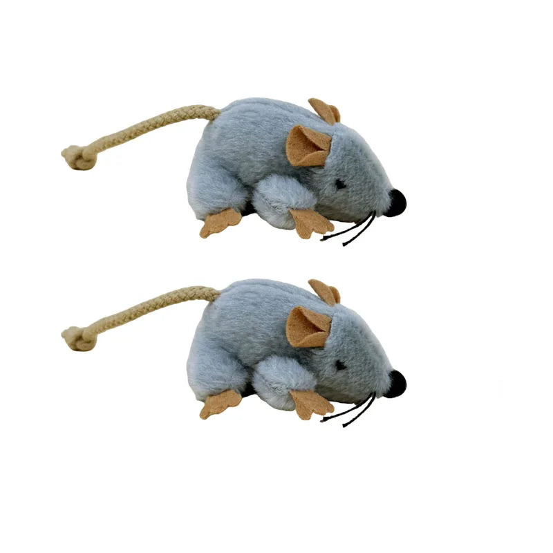 Interactive Cat Toys Plush Mice Playthings Gray Mouse Shape Kitten Toy for Indoor Cat Plush Mouse Cat Toys Cat Chew Toy