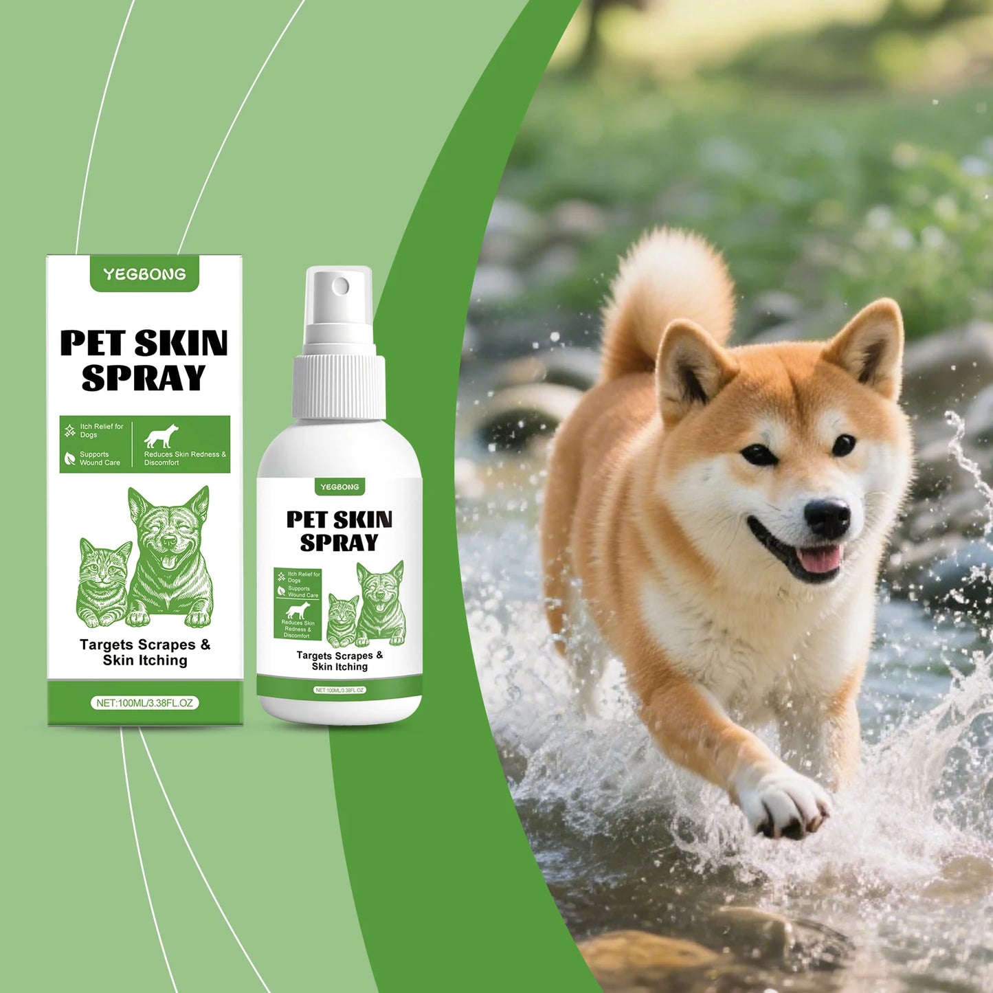 Yegbong Dog Skin Spray – Thoughtful protection, gentle and fast-acting care for skin discomfort, clean and comfortable spray