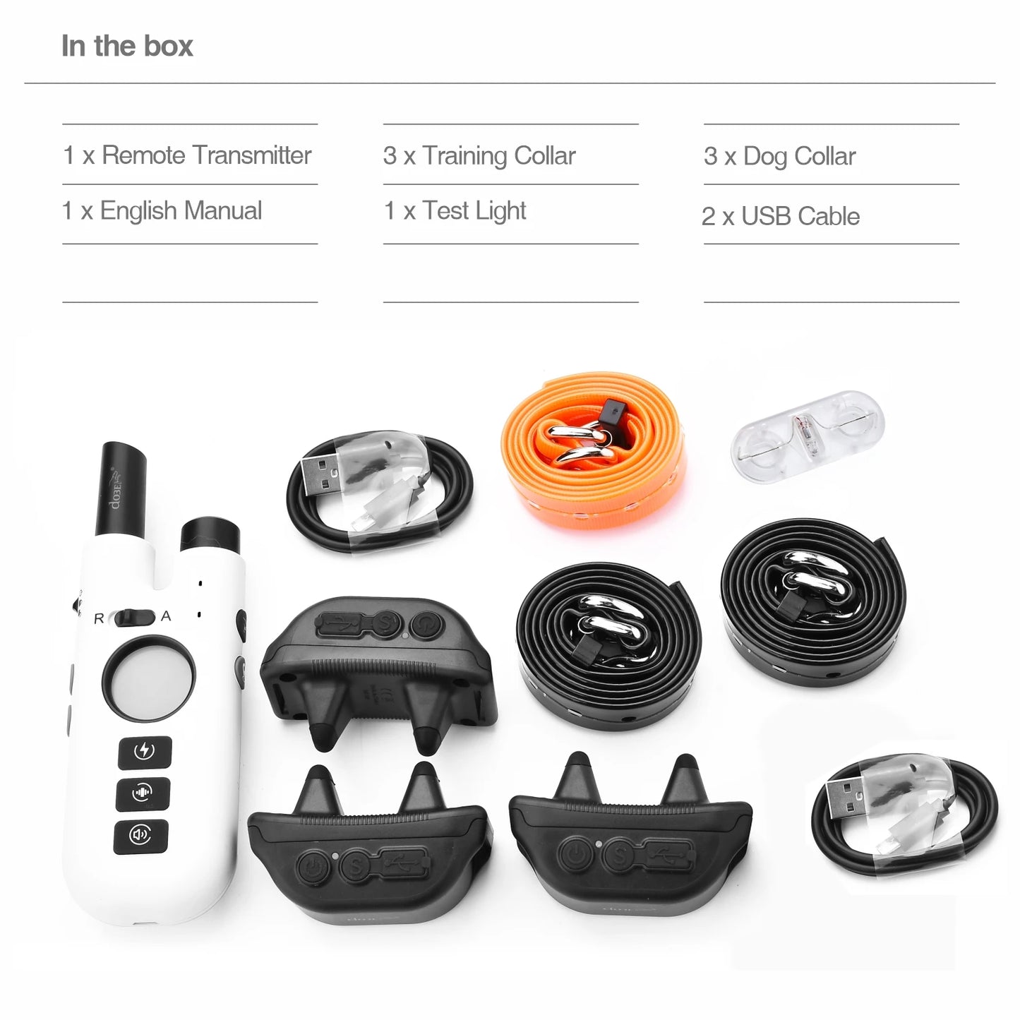 Dog Training Bark Collar 2 in 1 No Bark Control Collar 800M Rechargeable Dog Electric Collar Remote Waterproof Dog Pet Product