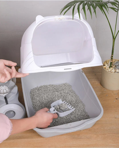Cleaning Cat Litter Box Large Enclosed Anti Splash UV Sterilization Odor Control Pet Toilet Cat Supplies Cat Litter Catcher