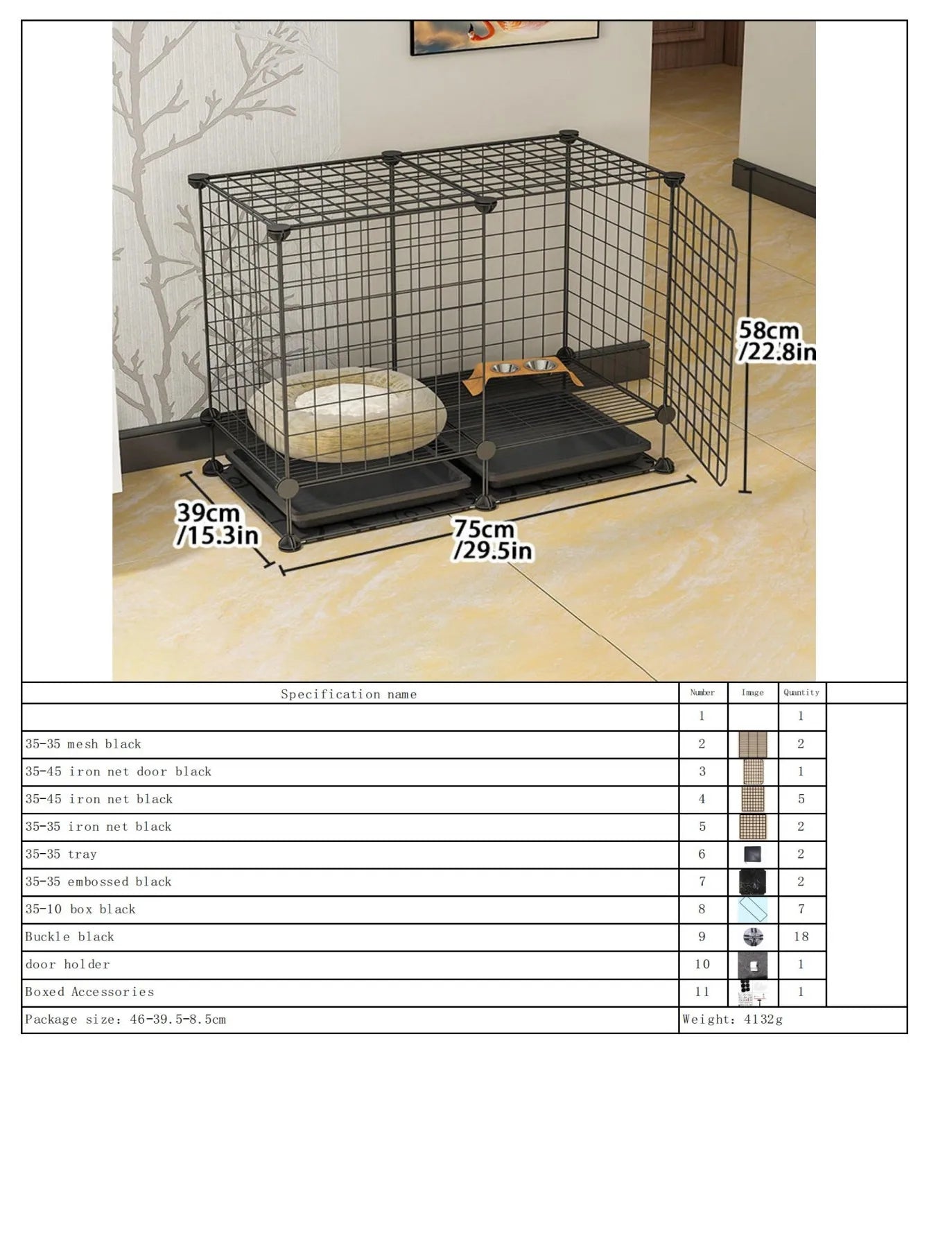 Indoor Dog Cage Villa with Toilet Small Dog Shelter for Pomeranian And Teddy Dogs Family Pet Cage with Tray