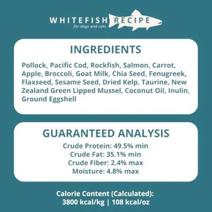Freeze-Dried Raw Nuggets 2-Pack - White Fish Recipe - Raw Pet Food for Dogs and Cats - 20 oz in Each Bag
