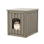 30 Gallon Resin 2-in-1 Cat House End Table, Waterproof Indoor Outdoor Pet Kennel for Small Dogs