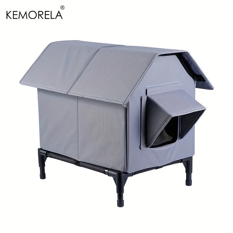 KEMORELA Winter Insulated Outdoor Cat House Foldable Oxford Cloth Warm Mat Shelter Easy Assembly Soft for Cats And Small Dogs