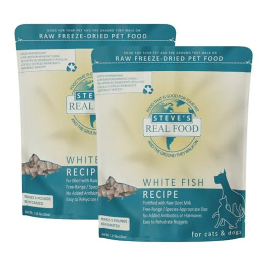 Freeze-Dried Raw Nuggets 2-Pack - White Fish Recipe - Raw Pet Food for Dogs and Cats - 20 oz in Each Bag