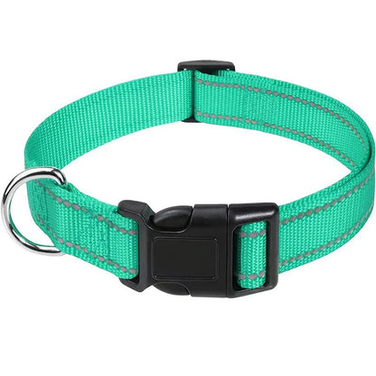 Reflective Dog Collar Strap With Adjustable Safety Nylon Pet Collar Pet Traction Rope Suitable For Small And Medium-Sized Pets