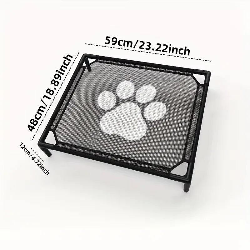 Cooling Elevated Dog Bed - Raised Dog Cot Fits, Pet Cot with Durable Supportive Mesh, Indoor & Outdoor, Black, Small Pet Bed
