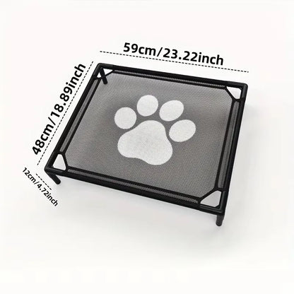 Cooling Elevated Dog Bed - Raised Dog Cot Fits, Pet Cot with Durable Supportive Mesh, Indoor & Outdoor, Black, Small Pet Bed