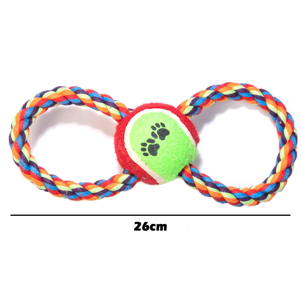 Interactive Cotton Rope Dog Toys for Small Large Dogs Tug of War Durable Bite Toy for Pet Pug Chihuahua Bichon Christmas Gift