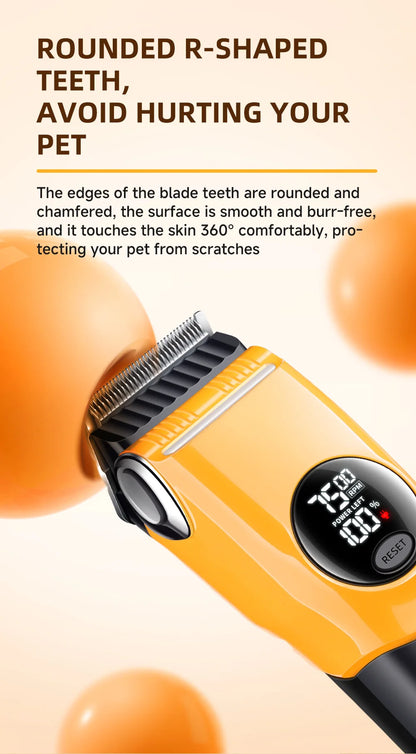 Pet Clipper Professional Dog Hair Trimmer Cat Grooming Shaver 7500/min LED suitable for large, medium, and small pets Trimmers