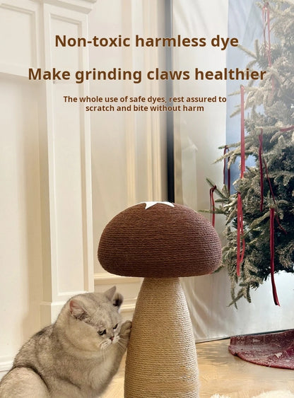 Mushroom Sisal Cat Scratching Post & Board, Vertical Claw Grinding Pad, Durable Non-Shed Cat Scratching Supplies