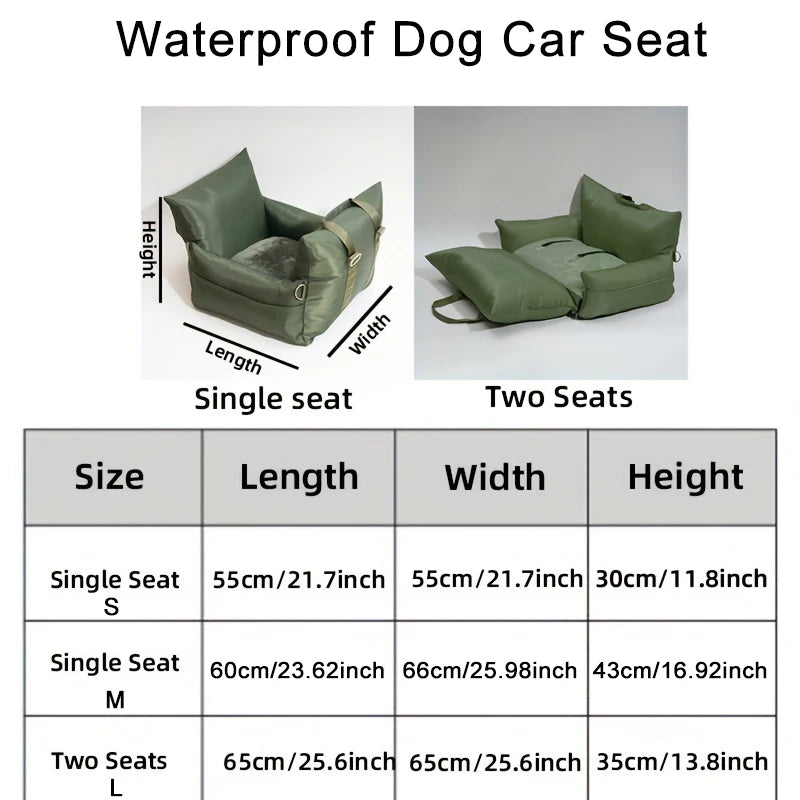 Waterproof Luxury Dog Car Seat Pet Beds Comfortable Puppy Dog Beds Soft Travel Pet Car Seat with Safety Buckle Dropshipping