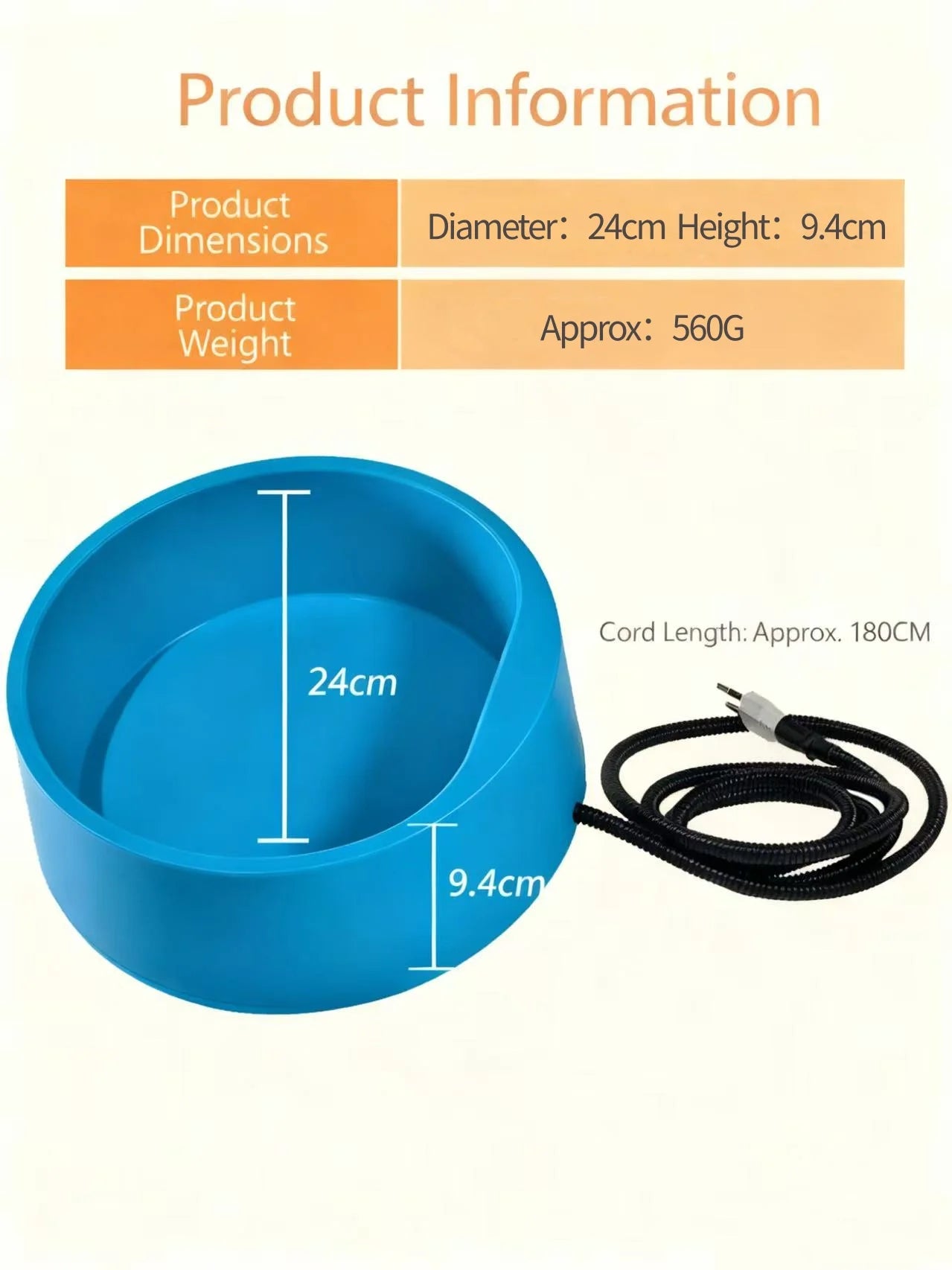 Pet Constant Temperature Heated Drinking Bowl Cat Dog Feeding in Winter Heated Drinking Dispenser Feeding and Watering Dispenser
