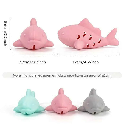 Pet's Chew Toy - Silicone Treat Dispenser Teeth Grinding & Mental Enrichment,  Bite-Proof for Small Pets, Vibrant Fish Design