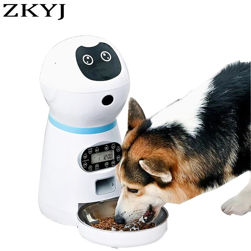 3.5L Dog Automatic Feeder with Voice Timing Stainless Steel Bowl Cat Dry Food Dispenser Tuya APP Smart Pet Feeder Dog Feeder