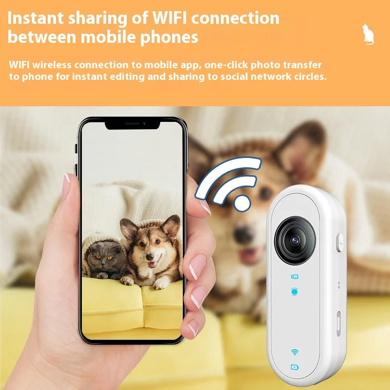 Waterproof Mini Body Camera for Dogs Cats, Outdoor Adventures Pet Camera Cam Smart Collar HD 1080P WiFi App with Video Recording