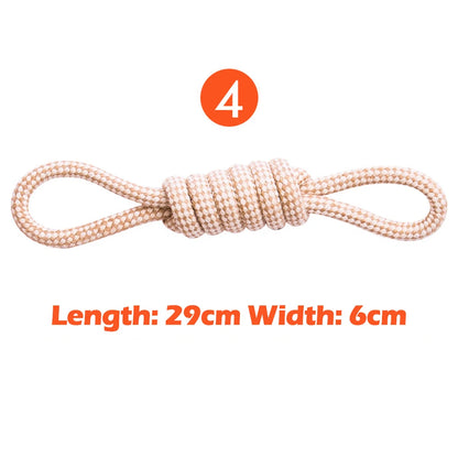 Interactive Cotton Rope Dog Toys for Small Large Dogs Tug of War Durable Bite Toy for Pet Pug Chihuahua Bichon Christmas Gift