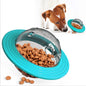 Chew Proof Flying Saucer Dog Toy - Unbreakable UFO Treat Dispenser Wobble Ball Food Feeder for Powerful Chewers