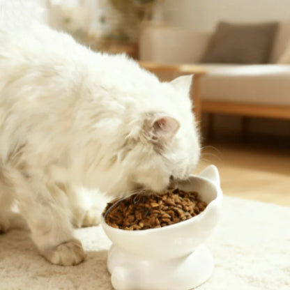 Cat Bowl Pet Accessories Ceramic Diagonal High Feet Cute Protection Cervical Spine Dog Bowl Drink Water Bowl Pet Supplies