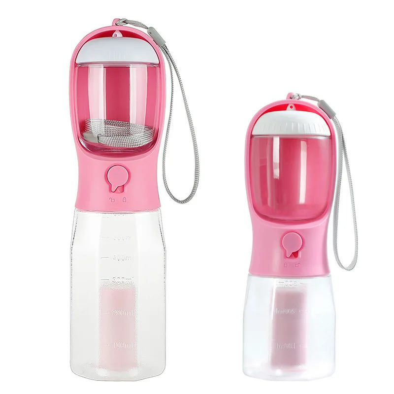 3 in 1 Dog Water Bottle with Poop Bag Dispenser Portable Pet Feeder for Cat Dog Bowl Outdoor Puppy Drinking Bowl Food Container