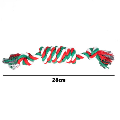 Interactive Cotton Rope Dog Toys for Small Large Dogs Tug of War Durable Bite Toy for Pet Pug Chihuahua Bichon Christmas Gift
