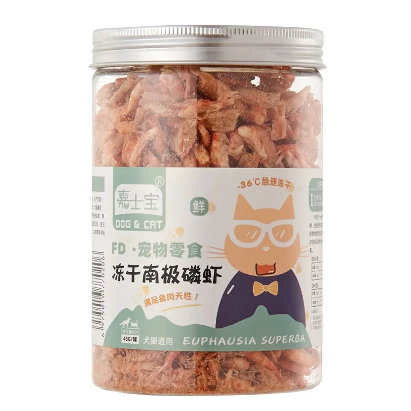 Pet Freeze Dried Chicken Breast Salmon Eel Duck Meat Beef Liver Yolk Granules Rich Nutrition Dog Fat Long Meat Food Cat Snacks