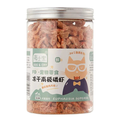 Pet Freeze Dried Chicken Breast Salmon Eel Duck Meat Beef Liver Yolk Granules Rich Nutrition Dog Fat Long Meat Food Cat Snacks
