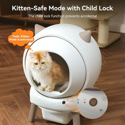 Self Cleaning Litter Box - E2 Automatic Cat Litter Box Large Smart Self Cleaning Robot for Cats, Double Safety Protection