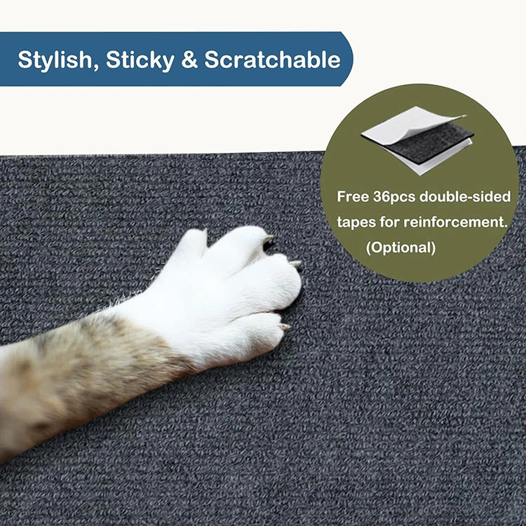 Cat Scratcher Sofa Protector Cats Scratcher Pad Board Protection Trimmable Self-adhesive Carpet Corner Wall DIY Cat Scratch Mat