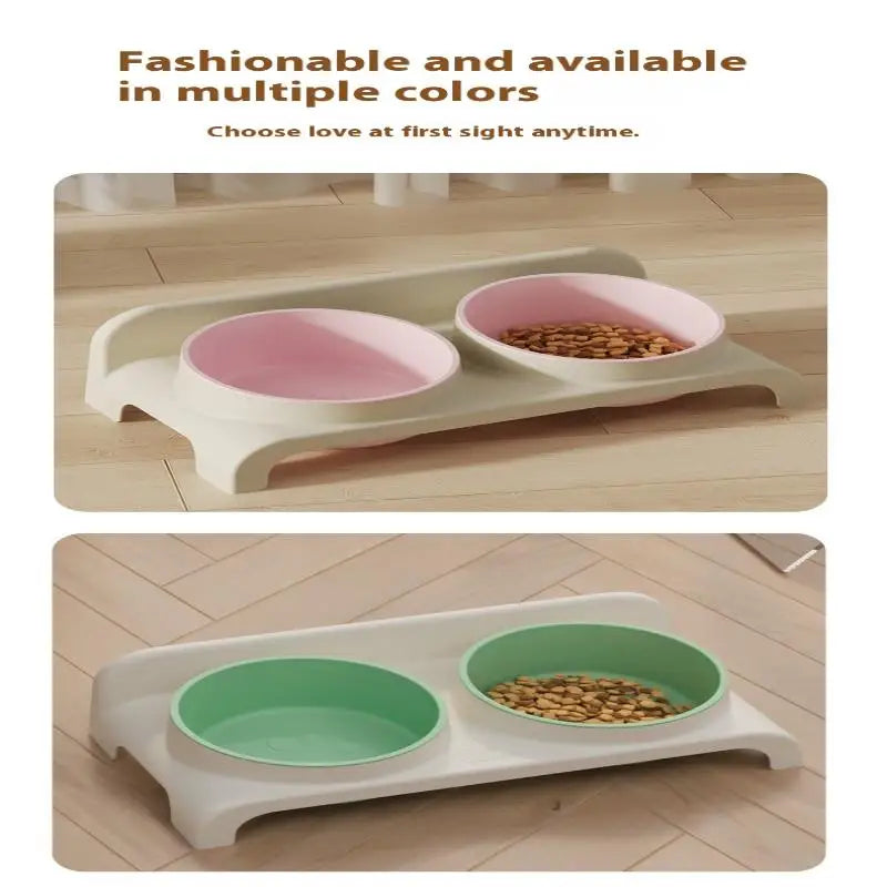 Food Feeders Pet Double Bowls Feeder Adjustable Height Cats Dogs Drinker Water Bowl Dish Elevated Feeding Supplies