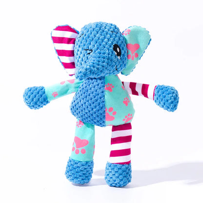 Resistant Interactive Dog Toys - Squeak & Rope Toy for Large Dogs & Aggressive Chewers, Puppy Teething Pet Elephant Plush Toy