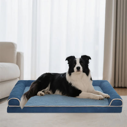 Winter Pet Dog Bed Sofa Deep Sleep Memory Foam Puppy Soft Plush Comfortable Bed Medium Large Square Thickened Warm Mat Kennel