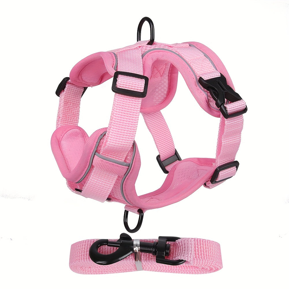 New Cat Leash, Vest-Style Cat Harness, Reflective And Breathable for Walking And Training Outdoors Safely.