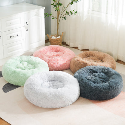 Cozy Circular Cat Bed & Small Dog Nest - Soft Warm Pet Mat with Cushioned, Durable Fiber for all-Season /Outdoor Use, Easy-Clean Bedding for Kittens and Puppies