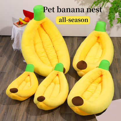 [Banana Pet Nest] 1pc Yellow Banana Shaped Nest | Disassembled and Washable, Small and Medium-Sized Pet Bed for Cats and Dogs