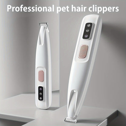 1pc MIAOQUANJI USB- Corded Pet Hair Clipper & Trimmer with Low-Noise Motor, LED Light, USB - Suitable for Dog Grooming, Clippers for Paws, Ears, Face, Hair Removal