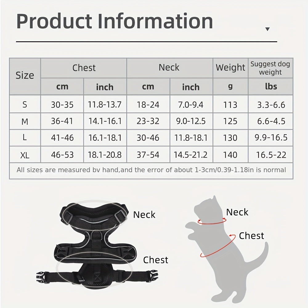 New Cat Leash, Vest-Style Cat Harness, Reflective And Breathable for Walking And Training Outdoors Safely.
