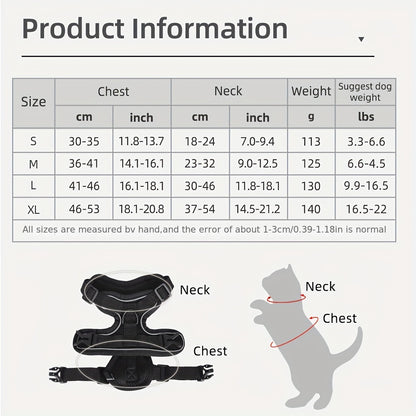New Cat Leash, Vest-Style Cat Harness, Reflective And Breathable for Walking And Training Outdoors Safely.