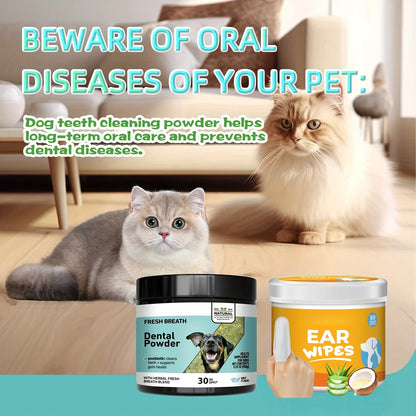 Dog Ear Cleaner Wipes, Cleaning Soothing and Deodorizing Itchy Ears, Pet Ear Relief Solution, Finger Wipes for Dogs, Coconut Scent