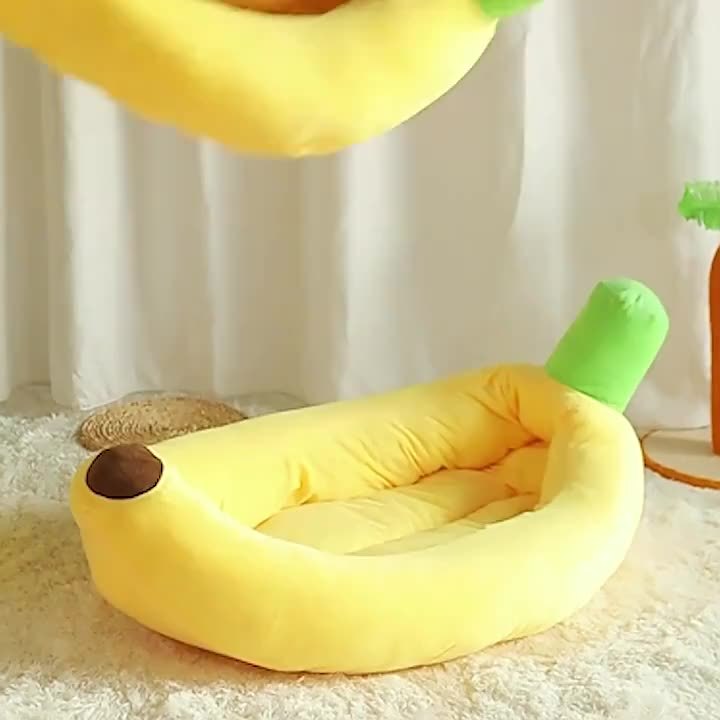 [Banana Pet Nest] 1pc Yellow Banana Shaped Nest | Disassembled and Washable, Small and Medium-Sized Pet Bed for Cats and Dogs