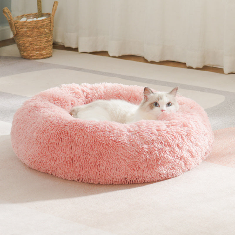 Cozy Circular Cat Bed & Small Dog Nest - Soft Warm Pet Mat with Cushioned, Durable Fiber for all-Season /Outdoor Use, Easy-Clean Bedding for Kittens and Puppies