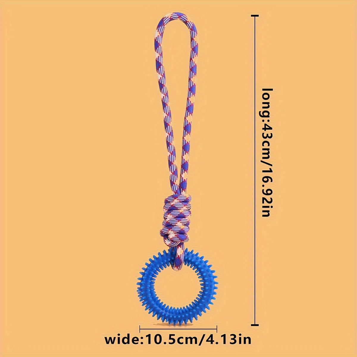 1pc Durable Thorn Circle Dog Rope Toy with Secure Handle - Interactive Teeth Cleaning & Grinding Chewing Toy for Aggressive Chewers - Enhances Pet Dental Health & Playtime Bonding