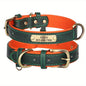 Customized PU Leather Dog Collar with Personalized Engraving - Adjustable, Soft Padded, Golden-Tone Hardware, Red/Black/Blue/Green/Orange/Brown/Pink/ - for Small, Medium, Large Dogs - Ideal Pet Birthday/Anniversary Gift, Cust