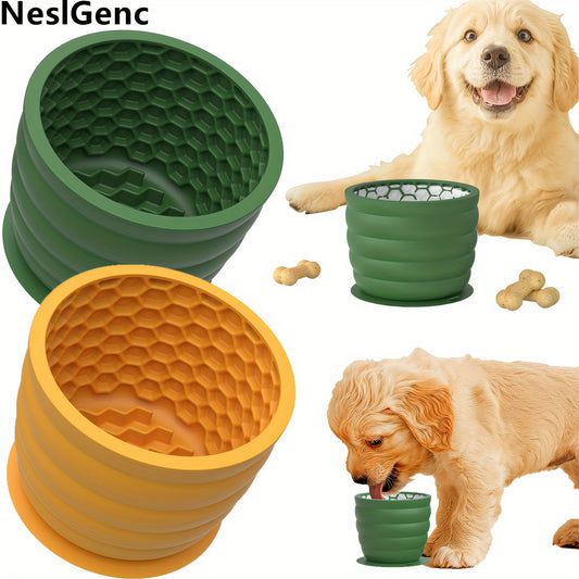 NeslGenc Slow Feed Dog Bowl with Slow Feeder Dish - Non-Slip Suction Cup Base, Slow Eating Pet Dispenser for Small & Medium Dogs, for Puppies & Kittens Suitable for Dogs and Cats