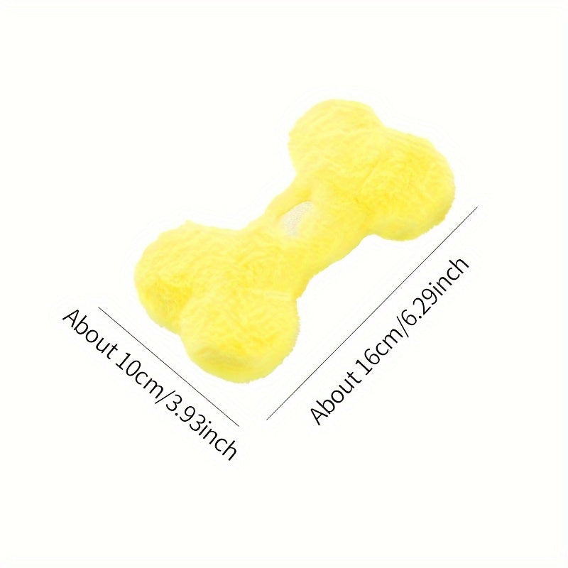Interactive Plush Squeaky Dog Toy - Heart & Bone Shapes, Durable Chew for Medium Breeds, Pet Playtime Accessory