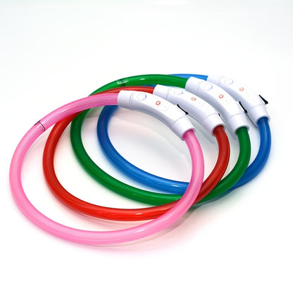LED Light Collar | Luminous Anti-Lost Dog Collar, USB Rechargeable, ABS Material, Lithium Polymer Battery